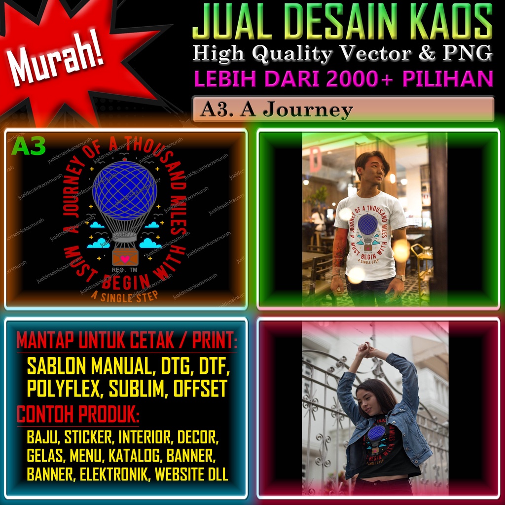 DESAIN PRINT KAOS DTG A3 - A JOURNEY