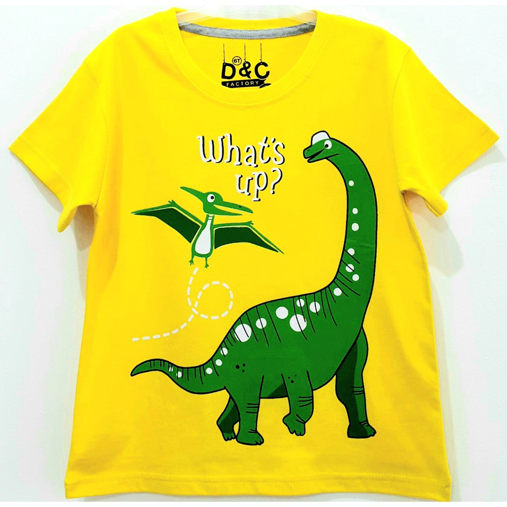 PKA KL Grosir KAOS Anak Karakter  DINO HIJAU WHATS UP 