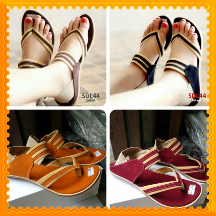 {KUALITAS TERBAIK}      Sandal Wanita Tali Jepit / Sepatu Sendal Cewek Hitam