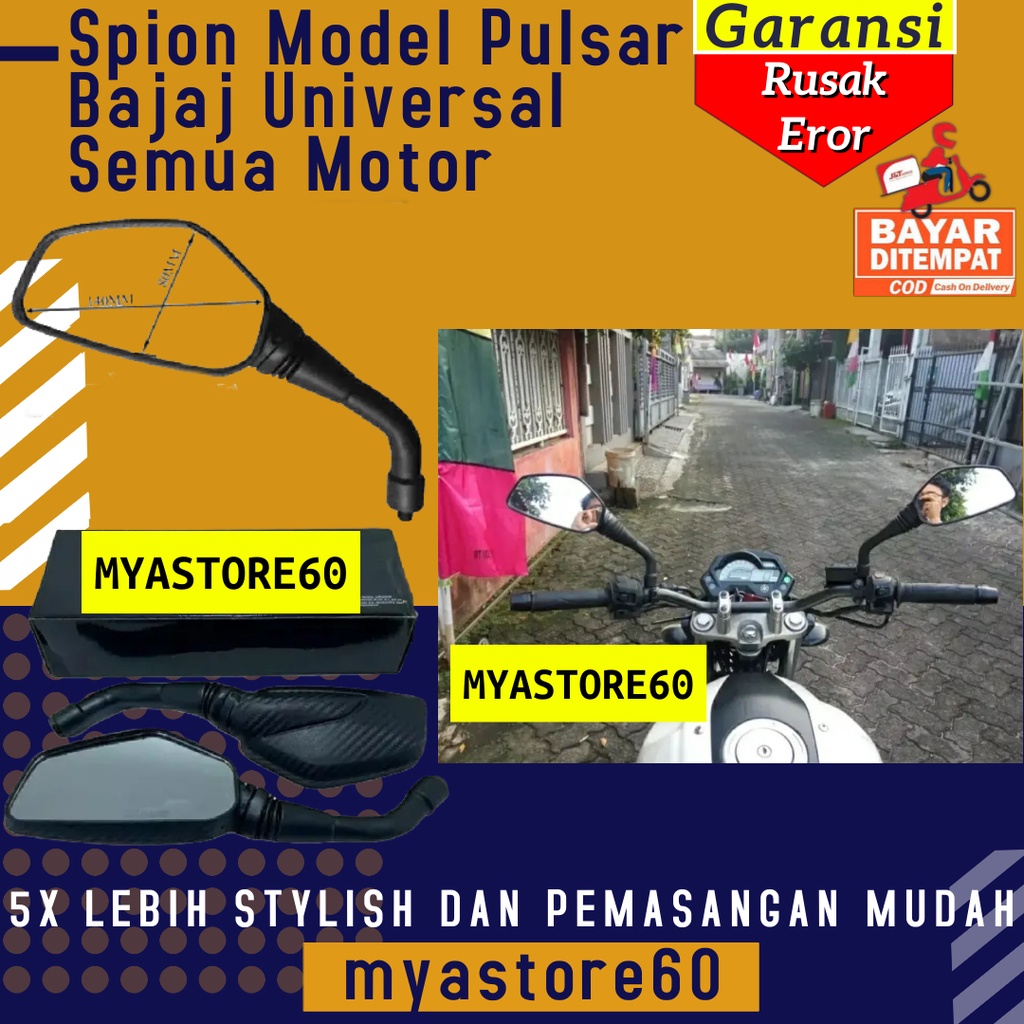 Spion Sepion Model Pulsar Bajaj Bajai Spion Pulsar Motif Carbon Doff Dop UNIVERSAL Semua Motor Yamaha Honda