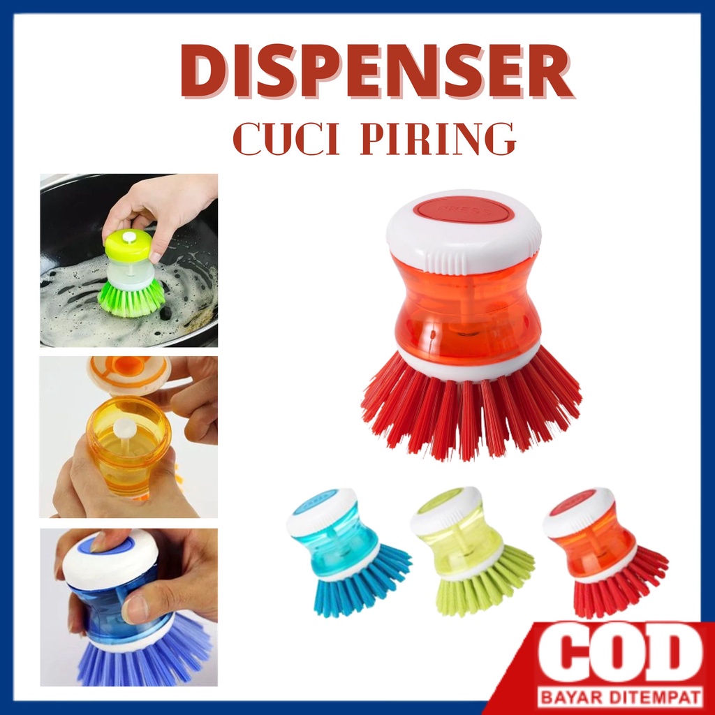 Sikat Cuci Piring Dispenser -Alat Dapur Cuci Piring Tartsmet Kekinian