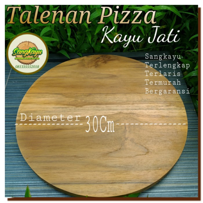 Talenan pizza serving board D30 wooden cutting board talenan kayu jati