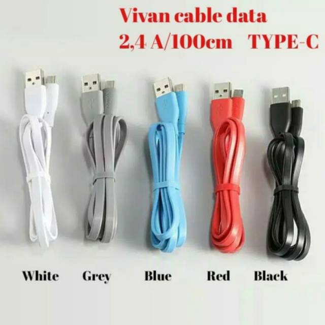 Vivan Kabel Data CBC100 2.4A Type C Usb Kabel Data TipeC Vivan CBC-100