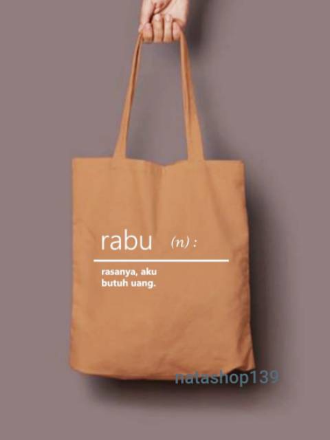 Hot Sale...!! Tote Bag Nama Hari PAKAI RESLETING