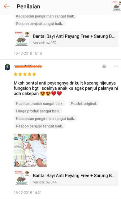 Bantal bayi anti peyang isi kulit kacang hijau original