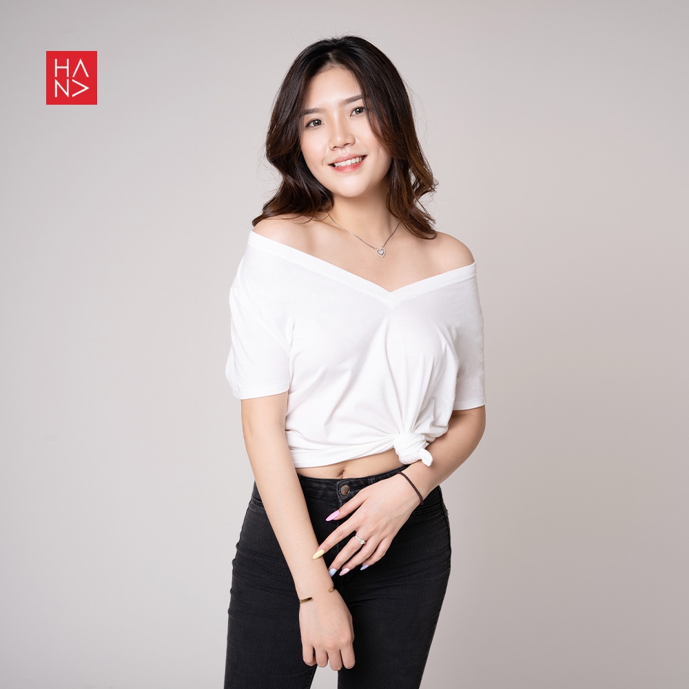 Hana Fashion - Yuki T-shirt Basic / Kaos Wanita Polos Big Size - TS488