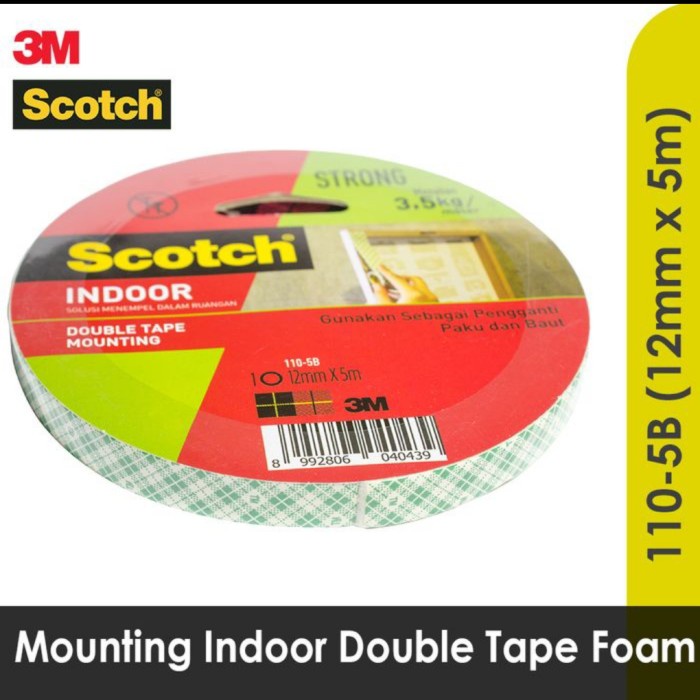 

Wow Dobel Tape Mounting 3M 110-5B 12Mm X 5M Terbatas