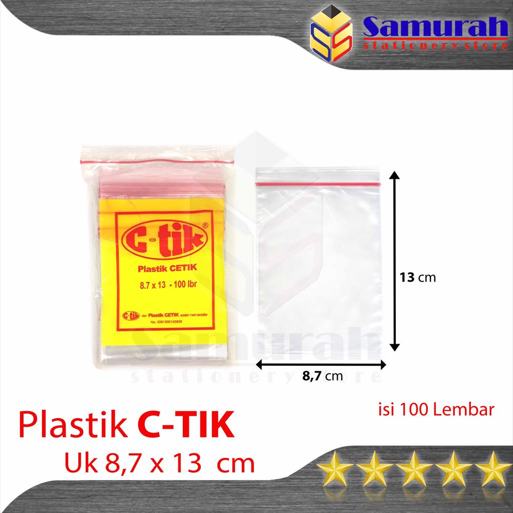 Plastik Klip C-TIK 8,7 x 13 Cetik / Klip Obat 8,7x13 cm PE Clip Ziplock / Zipper Bening / Plastic Bu