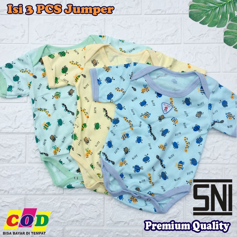 Kwalitas Premium - 3 PCS Baju Bayi Jumper Bayi Baru Lahir SNI Anak Usia 0-6 Bulan Anababy