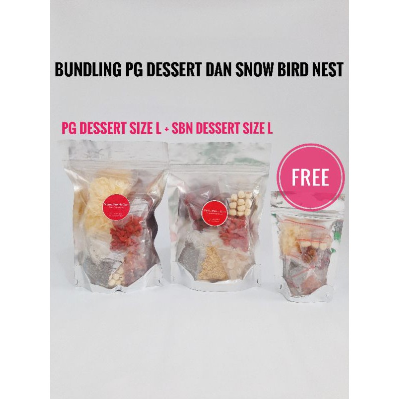 Paket Bundling Peach Gum Dessert Size L dan Snow BirdNest size L FREE 1pack paket seperti gambar