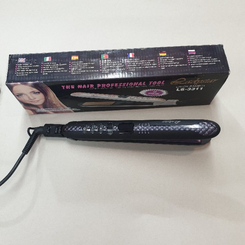 Alat Catok Rambut 2in1 Curly Keriting Lurus Terbagus Ladystar Ls 3311 Hair straightener Murah