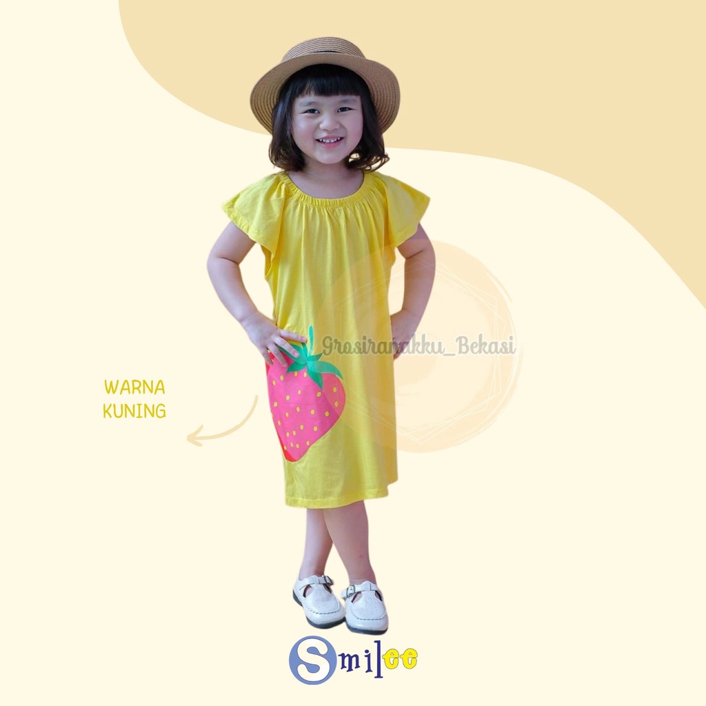 Dress Anak Smilee Fruit Mix Motif Size 1-5Tahun