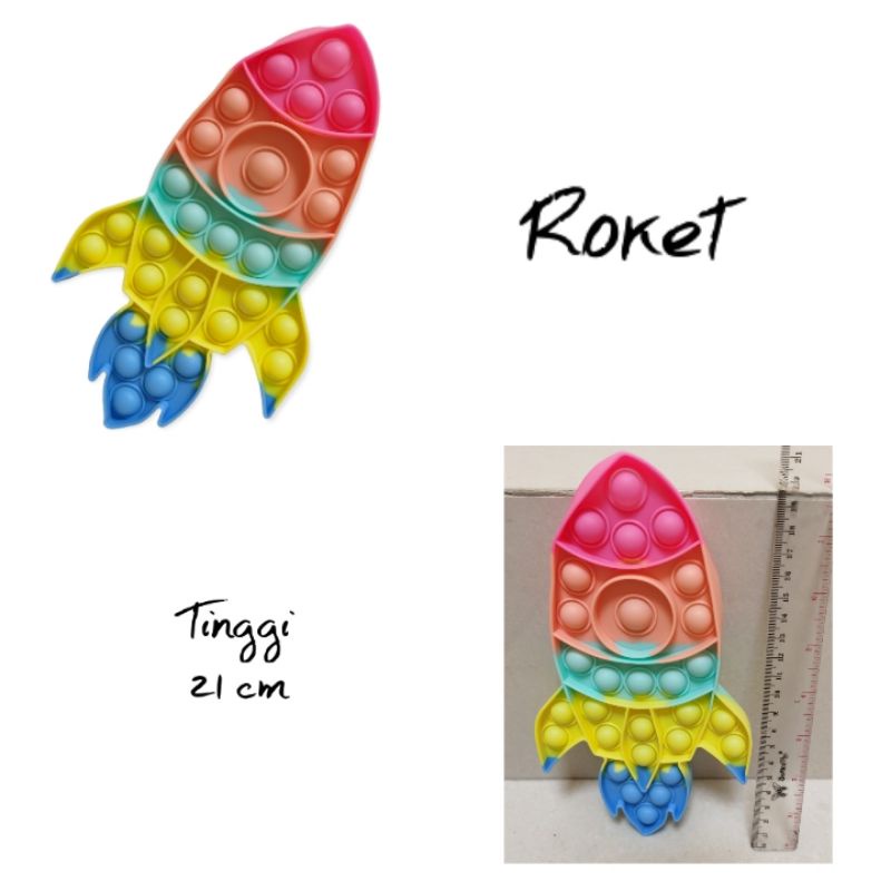 ( COD ) Mainan Anak Pencet Pop It Rainbow / Pop It Rainbow Murah / Mainan Pop It-Roket