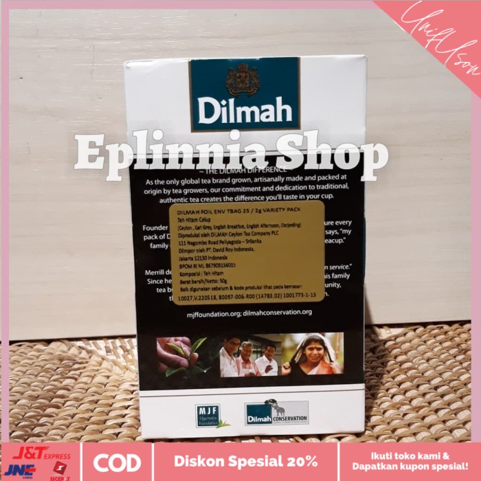 

⭐COD⭐ Dilmah Single Region Selection Tea 50 gr - Teh Hitam Celup