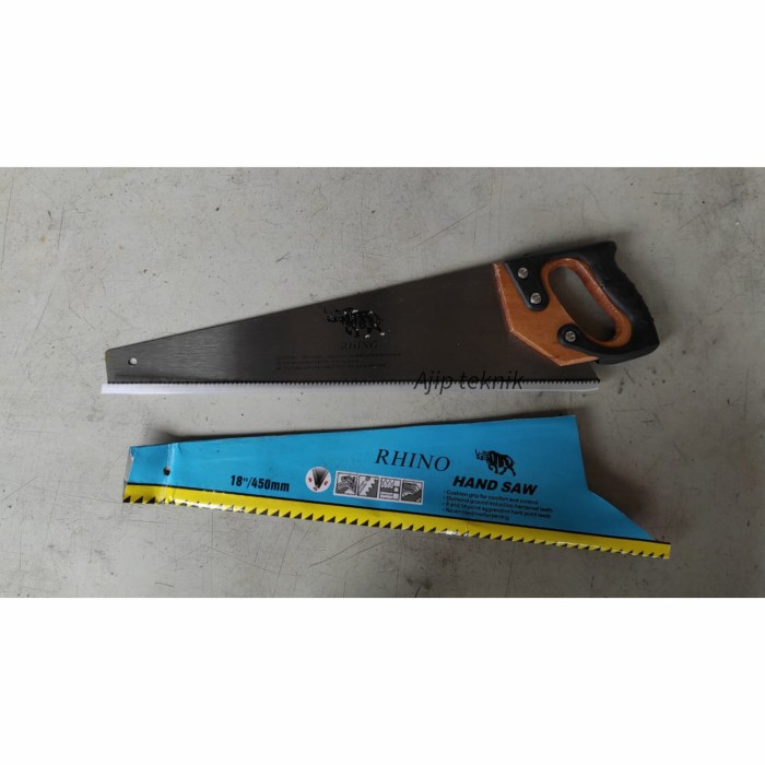 Gergaji kayu 18 inch Rhino saw gagang kayu lapis karet murah meriah