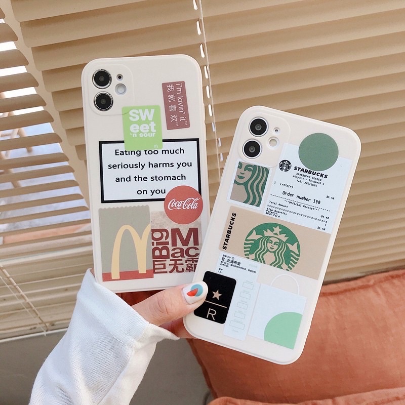 STARBUCKS MCDONALDS IKEA Soft Case Casing Mcd Sbux iPhone 7 7+ 8 8+ X XR XS 11 12 PRO MAX