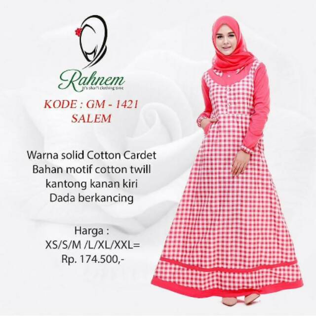 Gamis muslim kotak rahnem murah Gm 1421