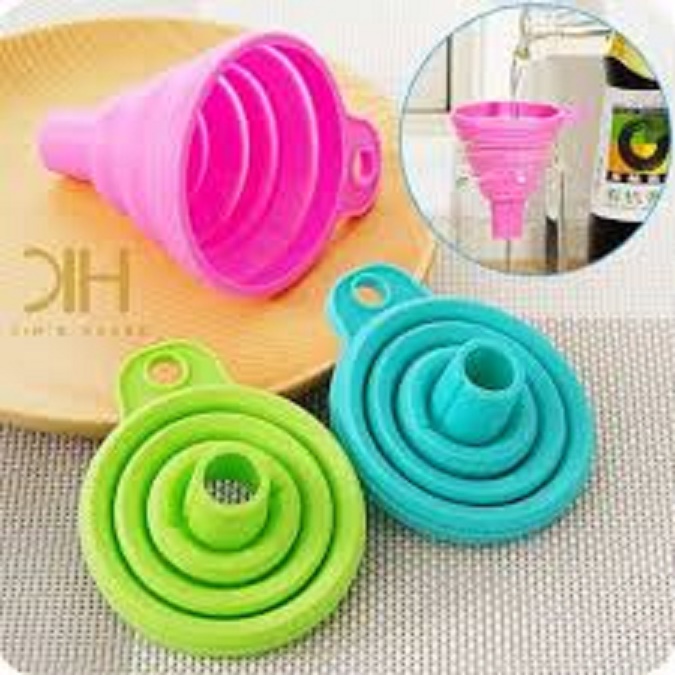 Corong Silikon Lipat Portable Silicone Folding Funnel Food Grade