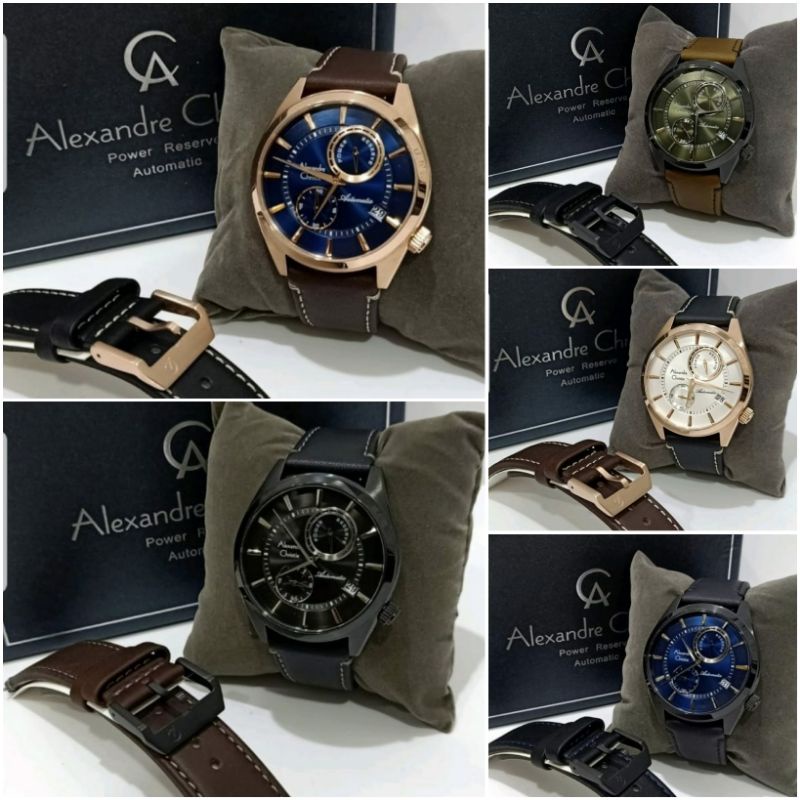 [ORIGINAL100%✔]JAM TANGAN PRIA ALEXANDRE CHRISTIE AC3041 / AC 3041 FREE LEATHER AUTOMATIC