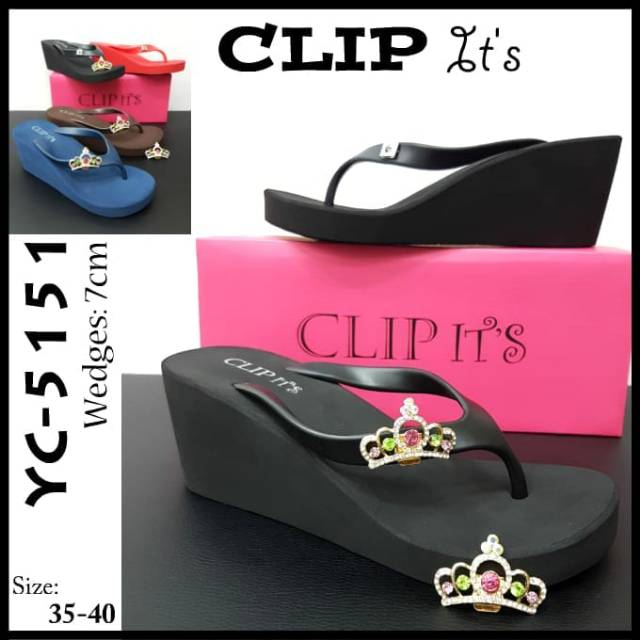 Sandal clip's wedges 7cm.