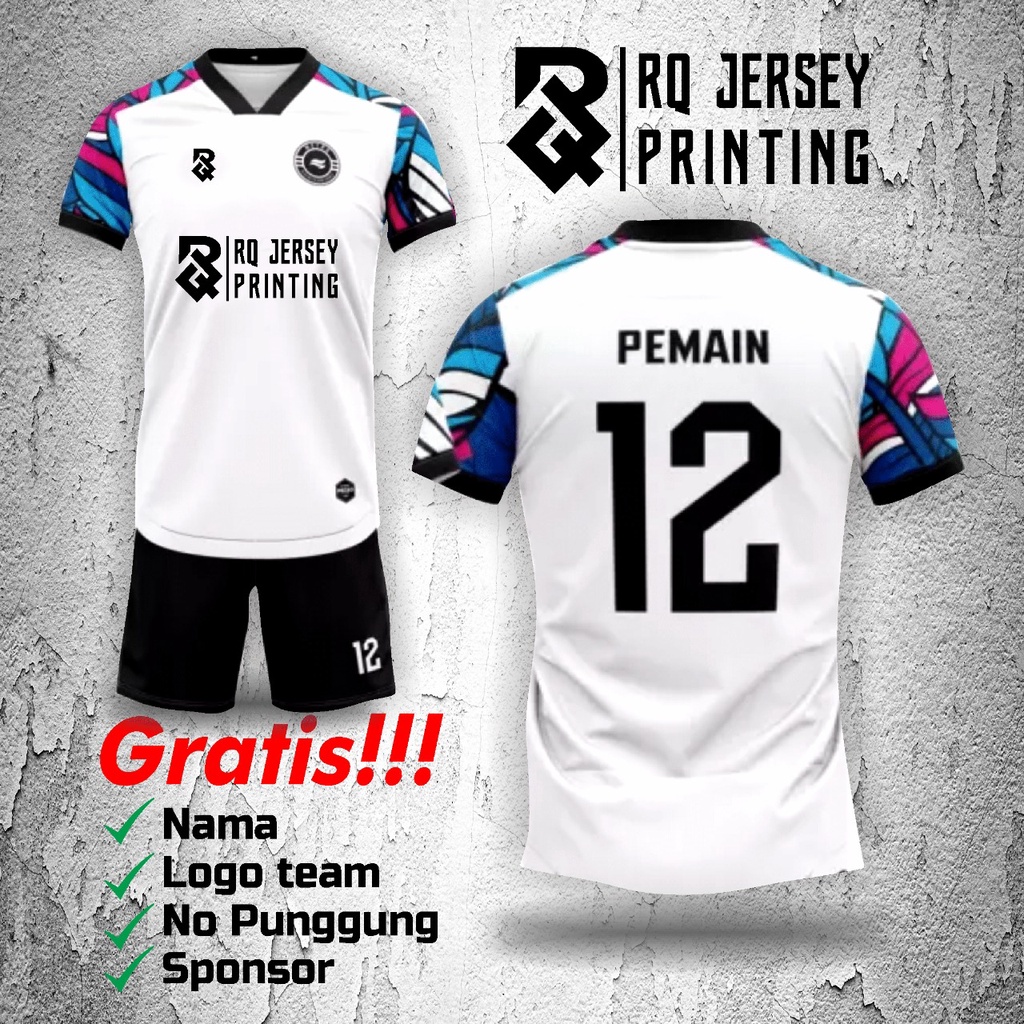 BIKIN 5 GRATIS 1  stelan BAJU+CELANA jersey bola/futsal custom nama,logo,nomor dll fullprint