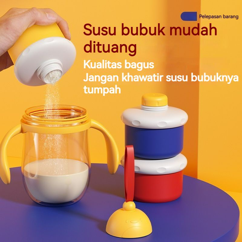 MOMO Tempat Susu Bubuk Dispenser Kontainer/ Mengupgrade Wadah Tempat Susu Bubuk Bayi Travelling/ 3Tingkat Milk Powder Container