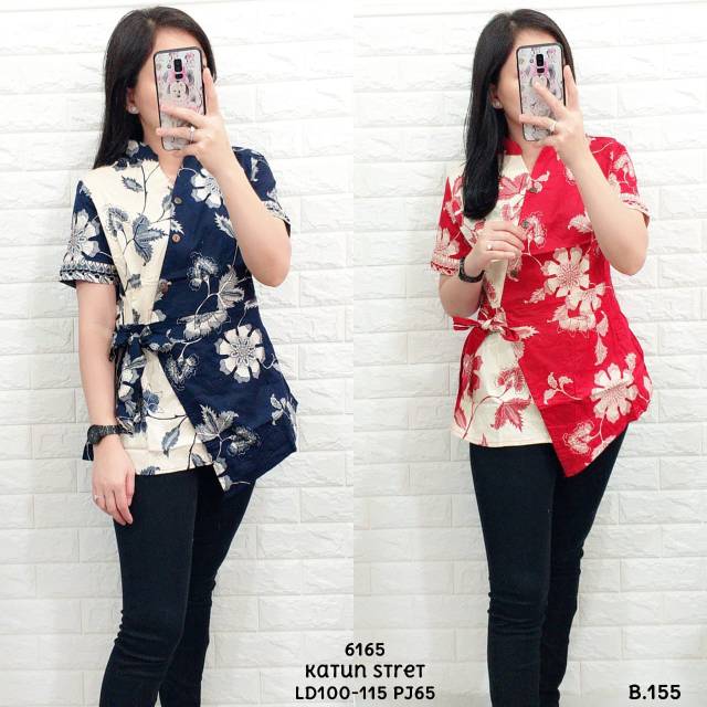 Atasan batik wanita, berbahan katun stretch