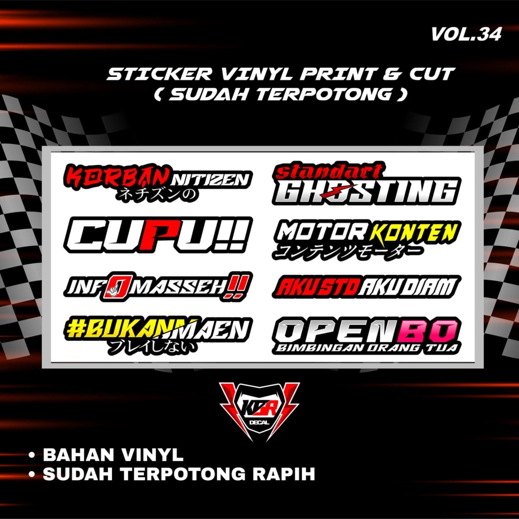Stiker Racing Pack Print Cut Viral Terbaru Stiker Motor Sticker Helm
