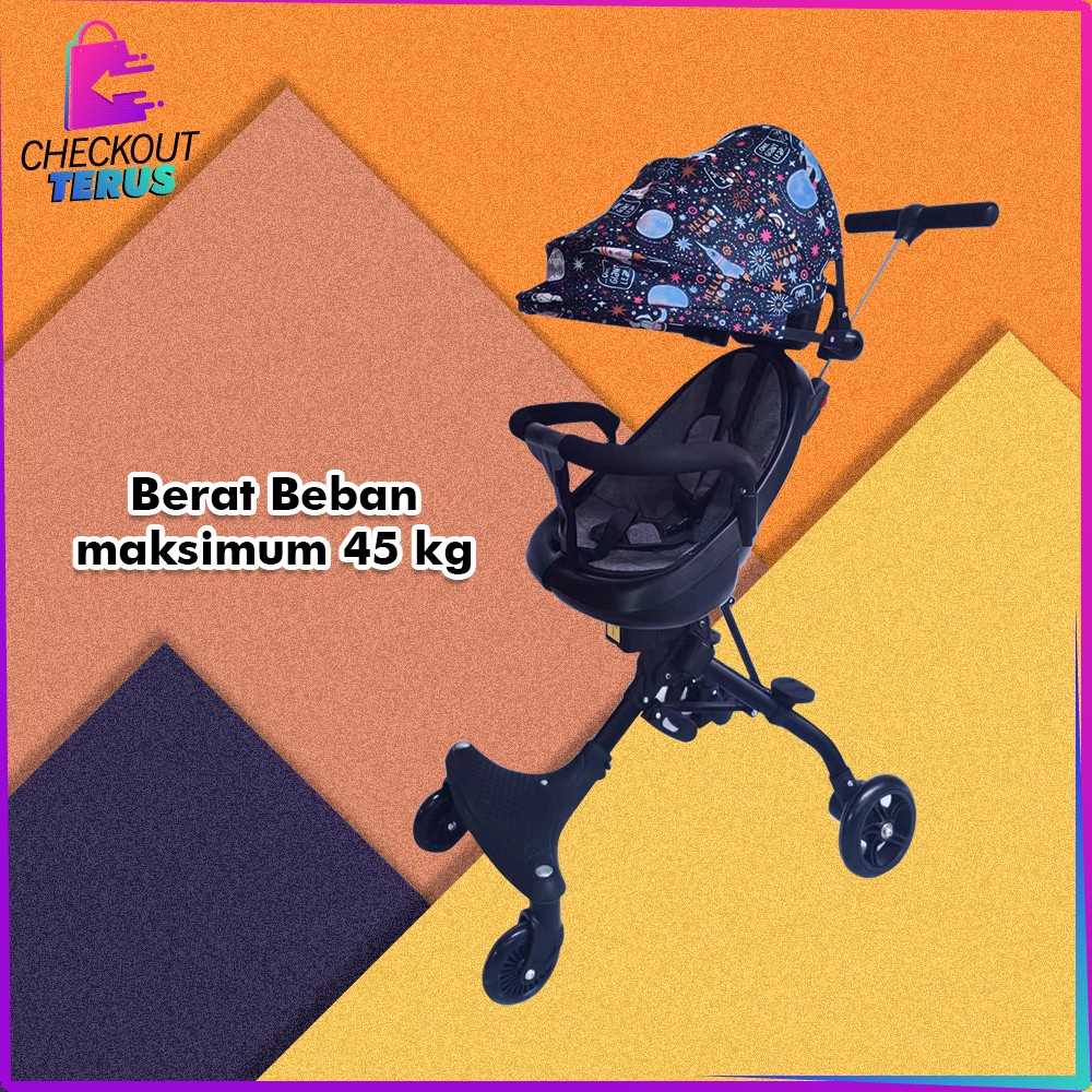 CT C540 Stroller Kereta Dorong Roda 4 Baby Stroller Perlengkapan Bayi Micro Trike Stroller Lipat Travelling Import