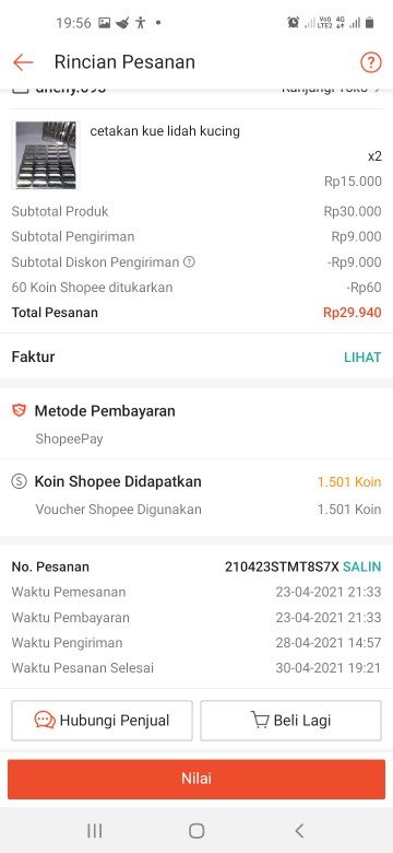 Cetakan Kue Lidah Kucing