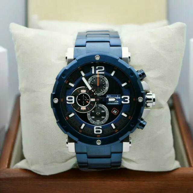 JAM TANGAN PRIA ALEXANDRE CHRISTIE AC 6474 SILVER BLUE
