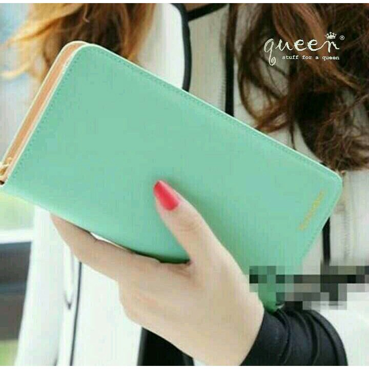 Dompet simple lipat muat banyak imut lucu bandung biru 