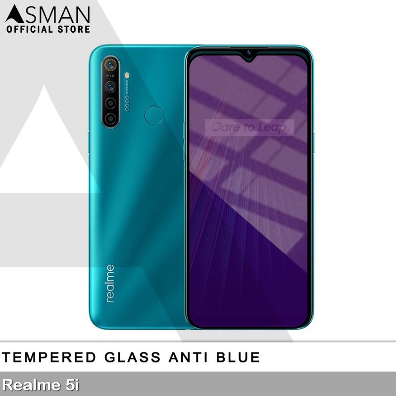 Tempered Glass Blue Light Full Lem Realme 5i Anti Radiasi