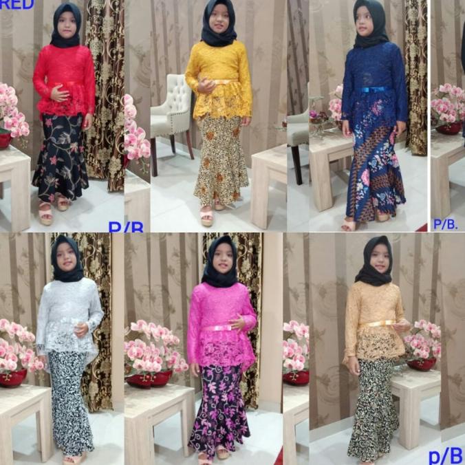 Setelan Kebaya Anak Kartinian Aurora Brokat Kebaya Modern Rok Duyung