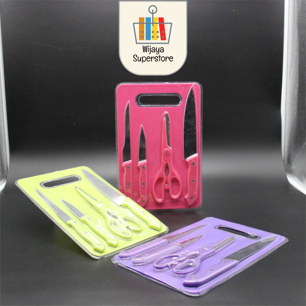 Pisau set talenan/talenan, pisau dapur, pisau roti, pisau daging, gunting sayur