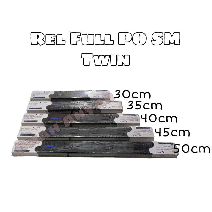 Rel Laci Double Full Extension Push Open PO Slow Motion Twin 45mm Soft Close