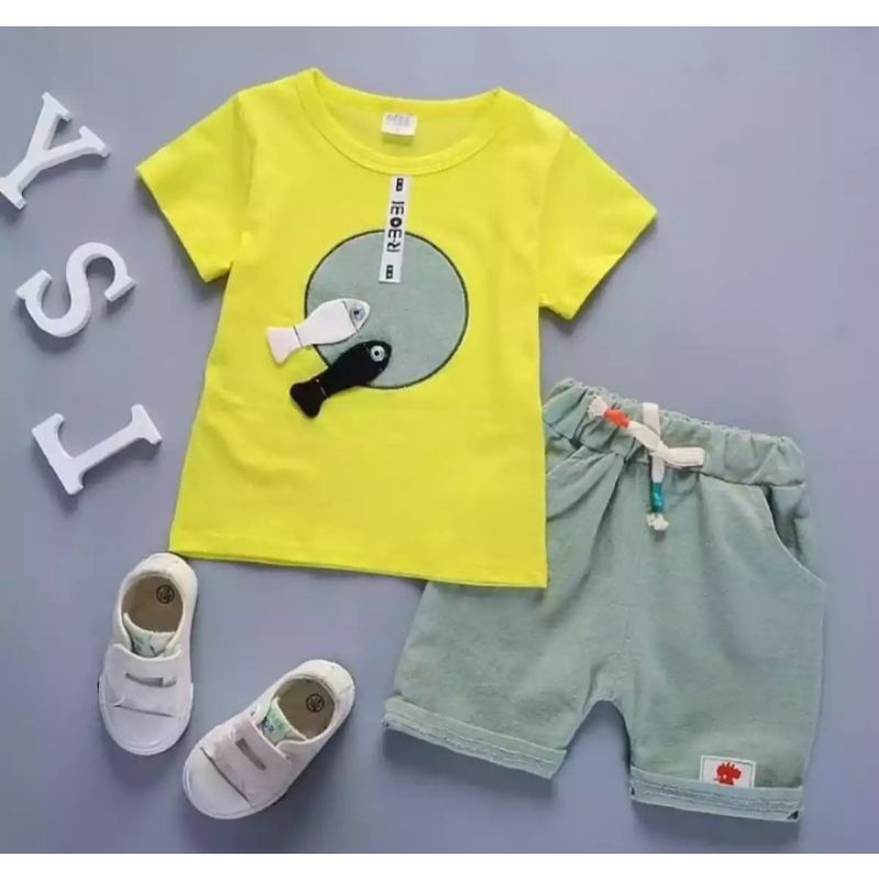 SETELAN ANAK BAJU ANAK MOTIF IKAN 1-5 THN BISA PILIH WARNA HARGA GROSIR BAJU ANAK LAKI LAKI BAJU ANAK PEREMPUAN TER MURAH