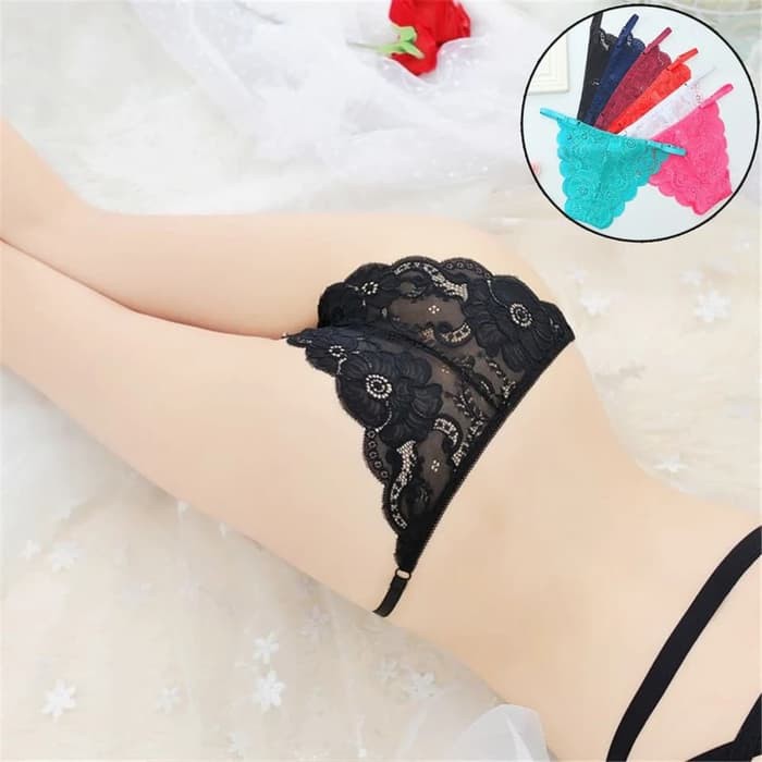 ready celana dalam wanita transparan lace renda brokat sexy cd8813