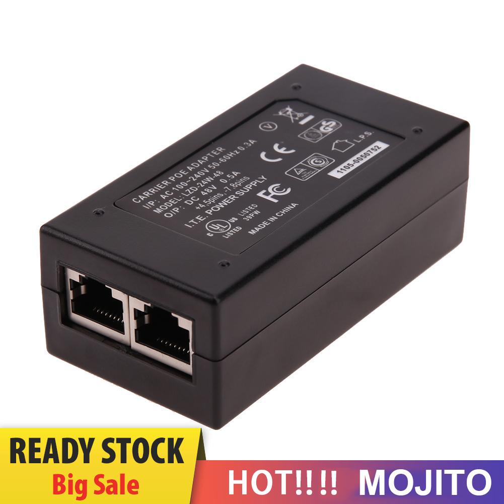 MOJITO 48V 0.5A 24W Desktop POE Power Injector Ethernet Adapter Surveillance CCTV