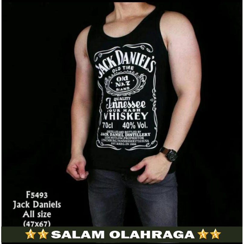 Baju kaos singlet tanktop santai gym fitness bali heineken beer cowok