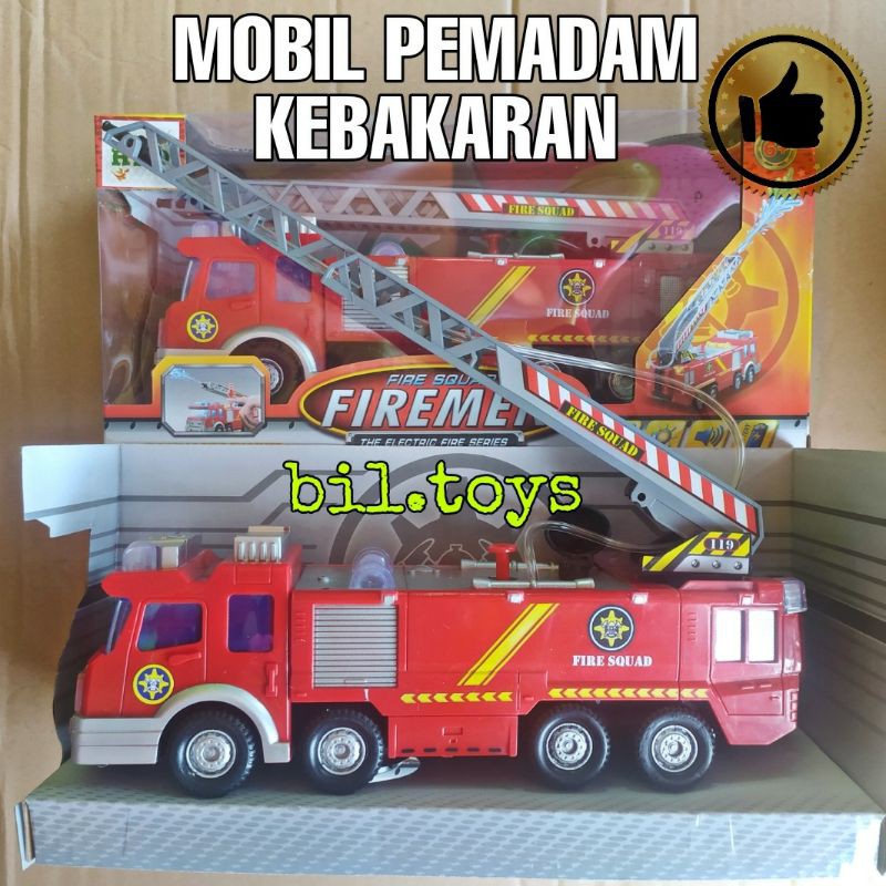 MOBIL PEMADAM KEBAKARAN MAINAN ANAK FIRE SQUAD FIREMEN TRUCK MAINAN EDUKASI