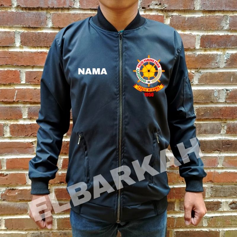 JAKET BOMBER LOGO SATPOL-PP JAKET BOMBER BISA CUSTOM LOGO SENDIRI jaket bomber waterfroop jaket bomber terbaru