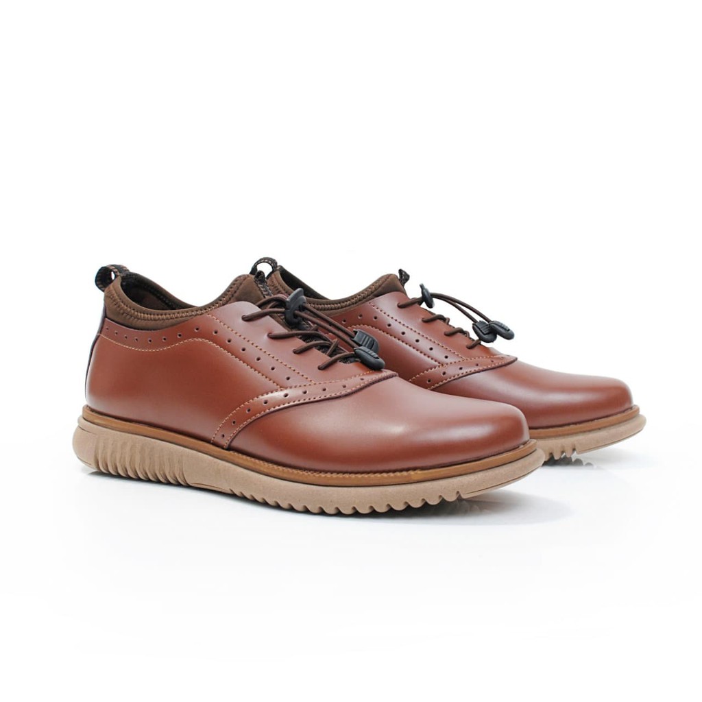 Sepatu Sneakers Kets Casual Shoes Kulit Pria Cowok - Volve Orca Brown