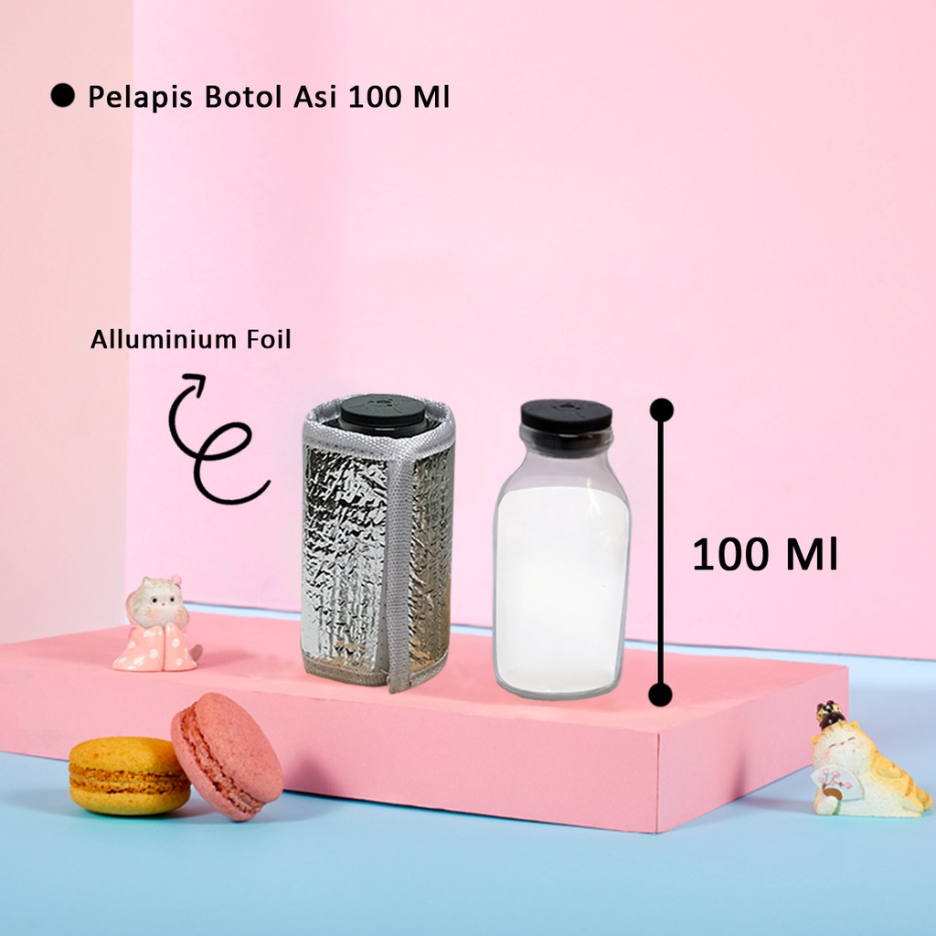 Lapisan pelindung botol asi cooler foam penahan dingin dan panas pelapis botol kaca asi anti pecah lapisan aluminium foil anti pecah lapisan pelindung botol kaca asi lapisan tambahan cooler bag