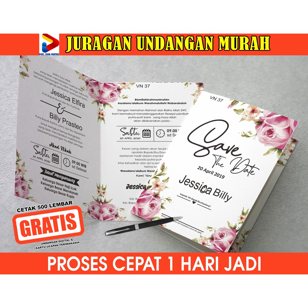 Cetak Undangan Pernikahan Murah, Undangan Pernikahan Ada Foto Surat Undangan Pernikahan