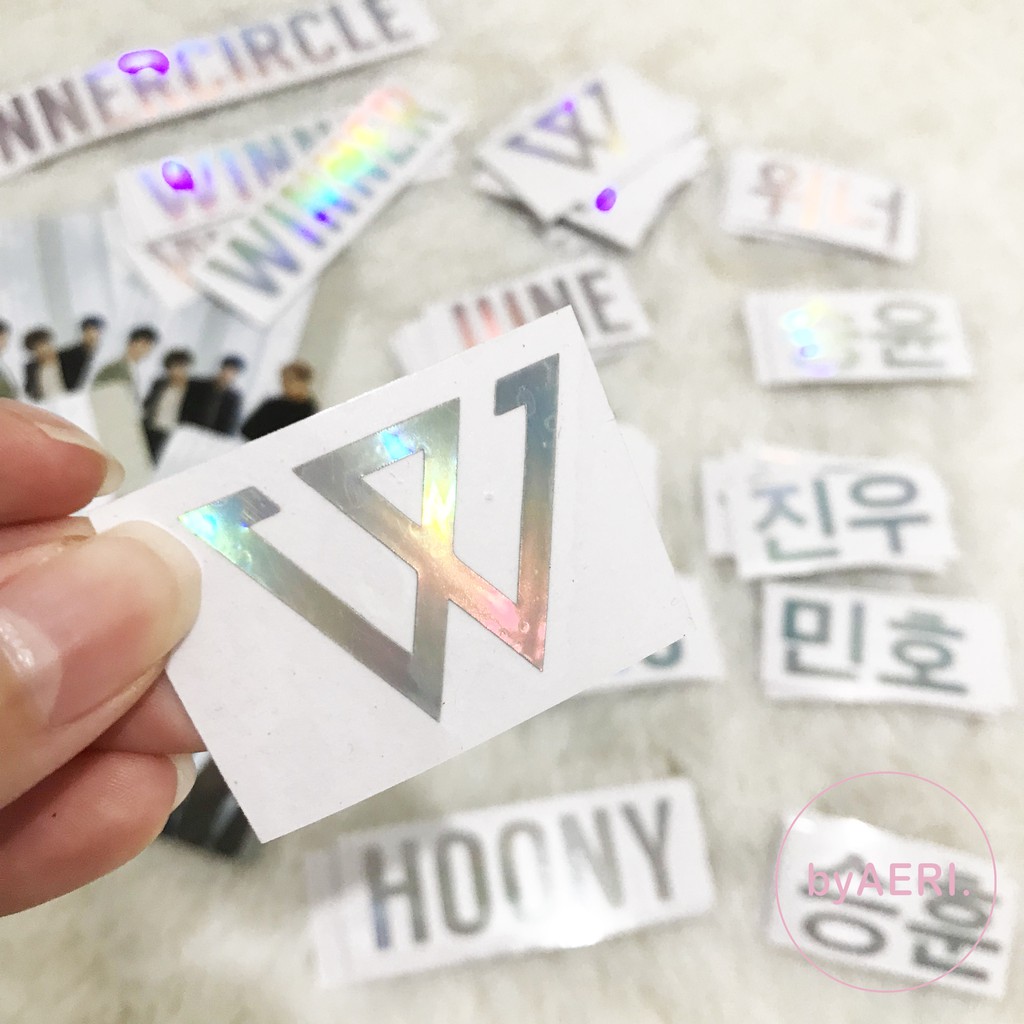 WINNER HOLOGRAM STICKER (NAME, HANGUL, DLL) KPOP HOLOGRAM CUTTING STICKER