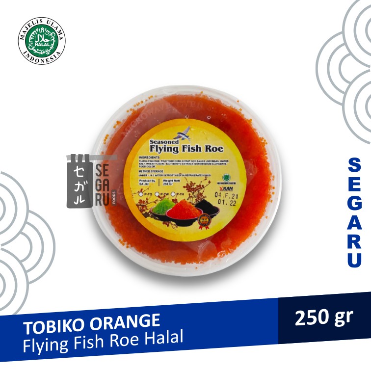 Tobiko Orange Flying Fish Roe | Telur Ikan Sushi Halal 250 gram