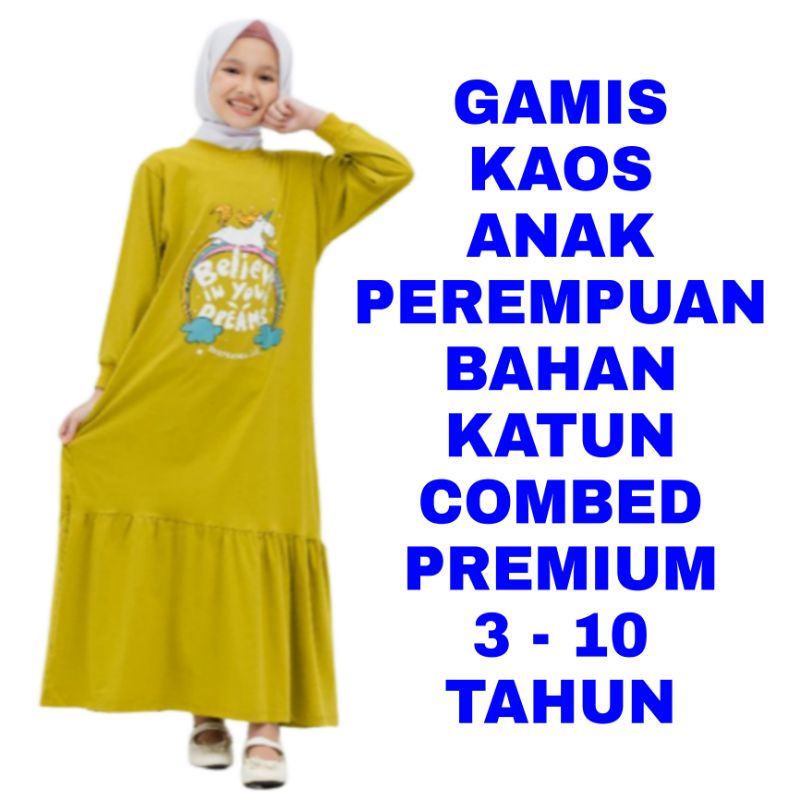 WK GAMIS KAOS ANAK PEREMPUAN TANGGUNG DRESS BAJU FASHION BUSANA MUSLIM