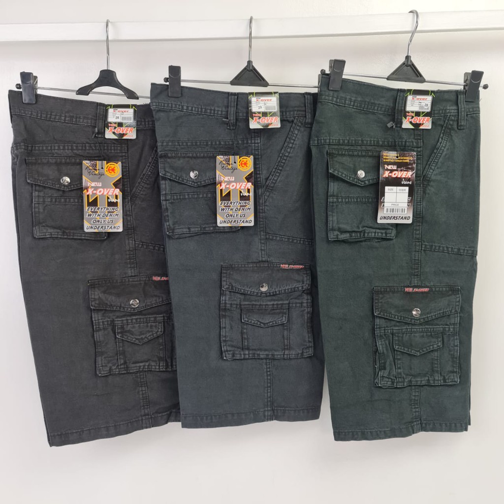 Celana Cargo Pendek Bahan Jeans Model PDL Outdoor X-OVER