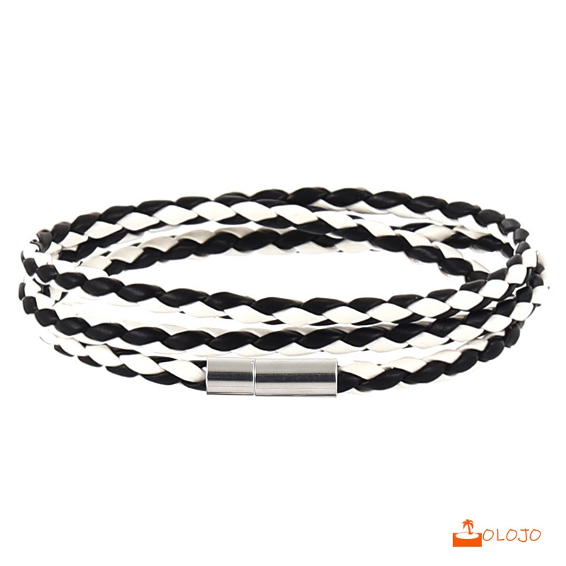 OLOJO  Gelang Korea Multi-layer Jalinan Twist Bracelet Tali Kulit Gelang